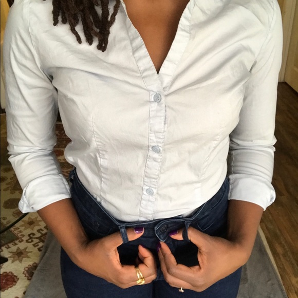 Forever 21 Contemporary Sky Blue Collared Shirt - Picture 8 of 8